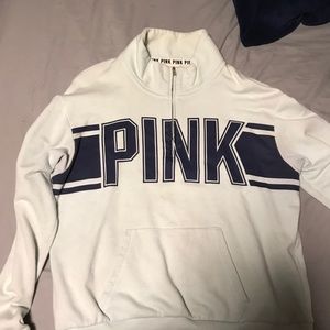 Pink blue quarter zip